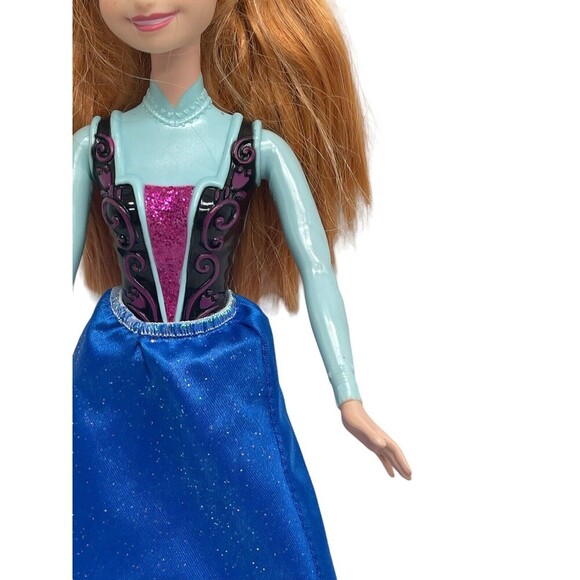 Mattel Disney Frozen Princess Anna Barbie Doll with Fashion Outfit Crown - Picture 13 of 16